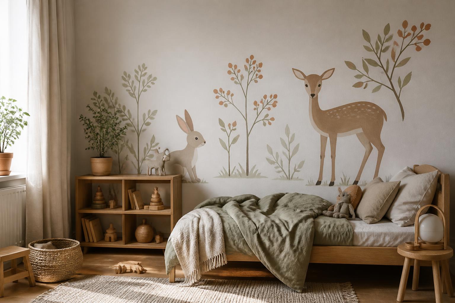 Muurstickers met dieren: een kamer die meegroeit, geen beestenboel.